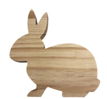Load image into Gallery viewer, Wooden Rabbits with Bow - Natural & Stained