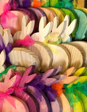 Load image into Gallery viewer, Wooden Rabbits with Bow - Natural & Stained