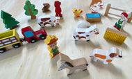 Wooden farm set