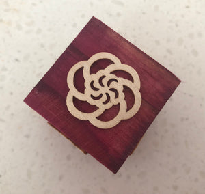 Flower & Butterfly Themed Wooden Block Stamp