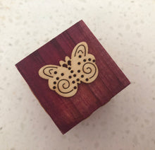 Load image into Gallery viewer, Flower &amp; Butterfly Themed Wooden Block Stamp