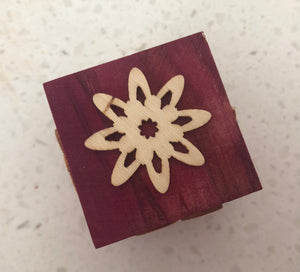 Flower & Butterfly Themed Wooden Block Stamp