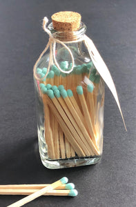 Long Coloured Matches in Glass Jar with Cork