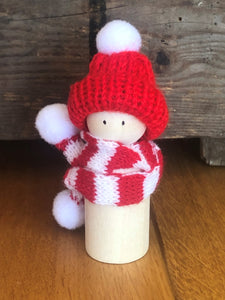 Peg Doll with Hat & Scarf